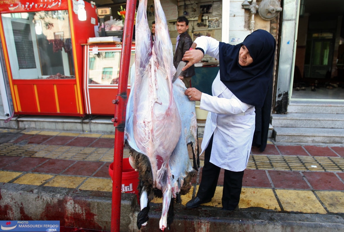 یک روز کاری بانوی قصاب