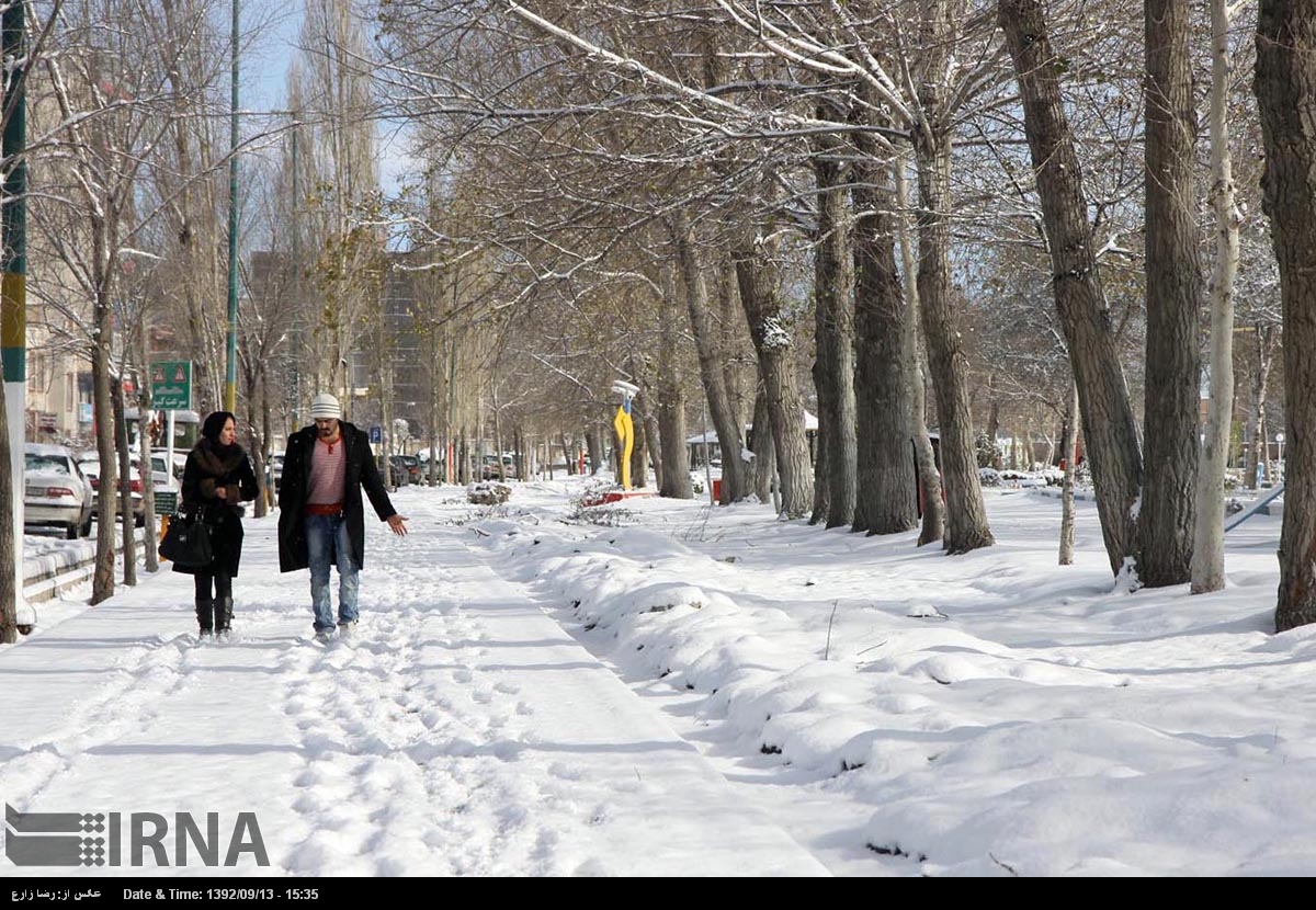 برف پاییزی در اردبیل