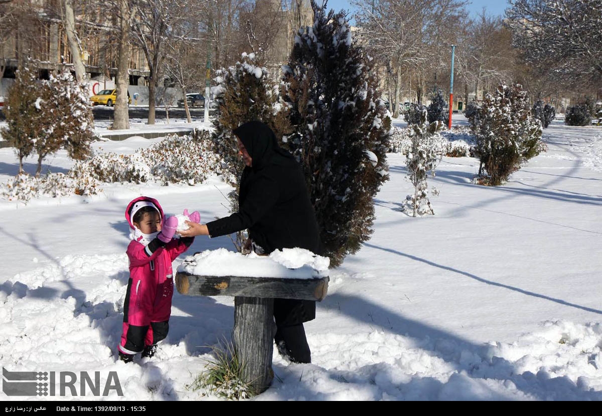 برف پاییزی در اردبیل