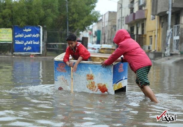 جاری شدن سیل در بغداد