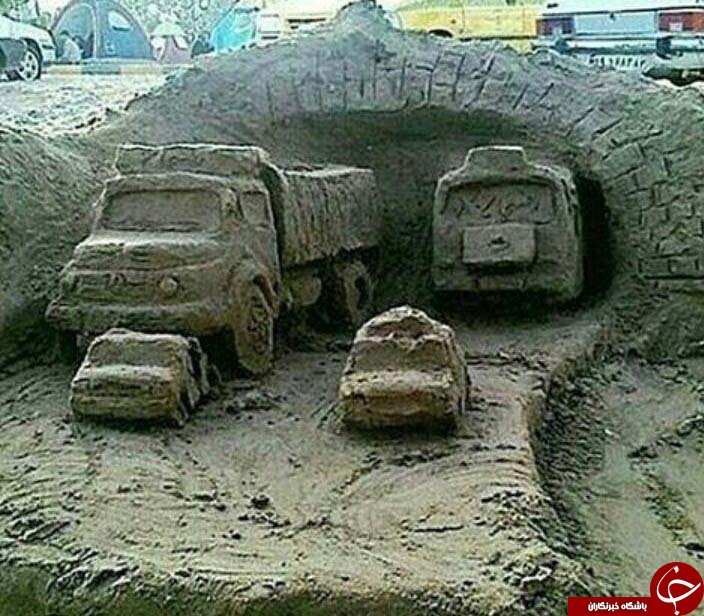ساخت مجسمه‌های زیبا با شن و ماسه