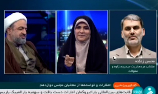لحظات دراز کردن قالیباف توسط رسایی روی آنتن