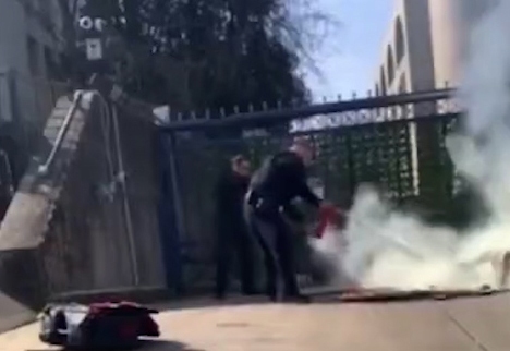لحظه خودسوزی نظامی آمریکا در اعتراض به جنگ غزه