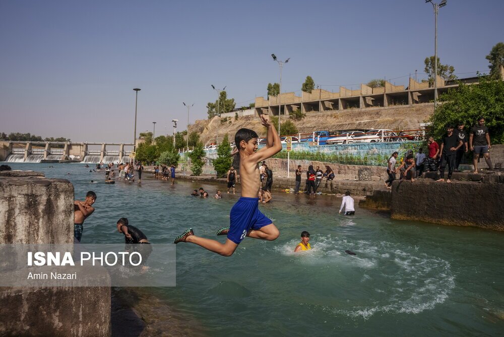 شنا در رودخانه «دز»
