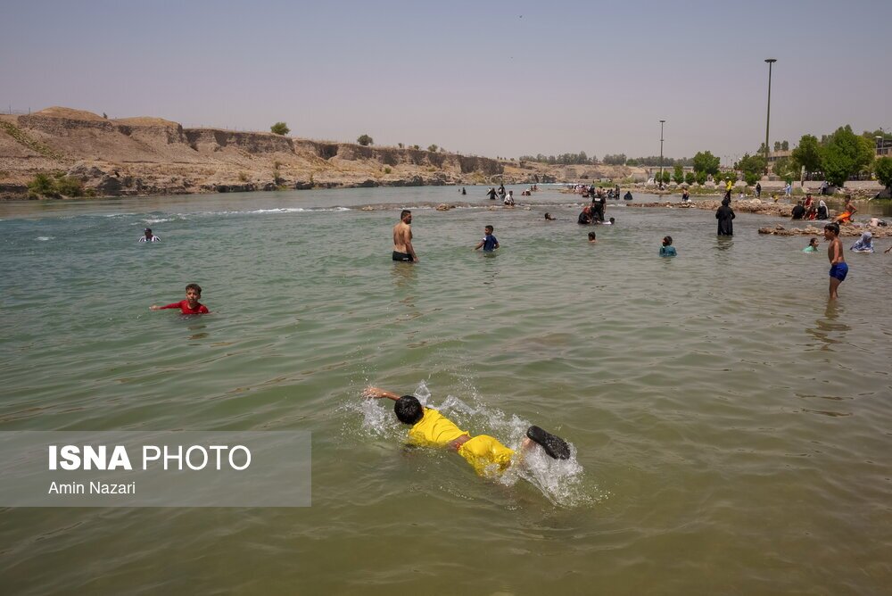 شنا در رودخانه «دز»