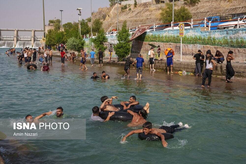 شنا در رودخانه «دز»