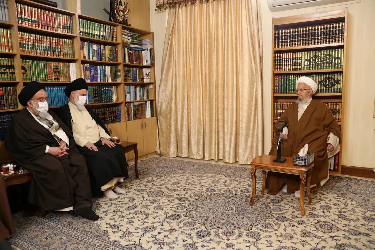 عکس | خاتمی با ماسک در دیدار با آیت الله مکارم