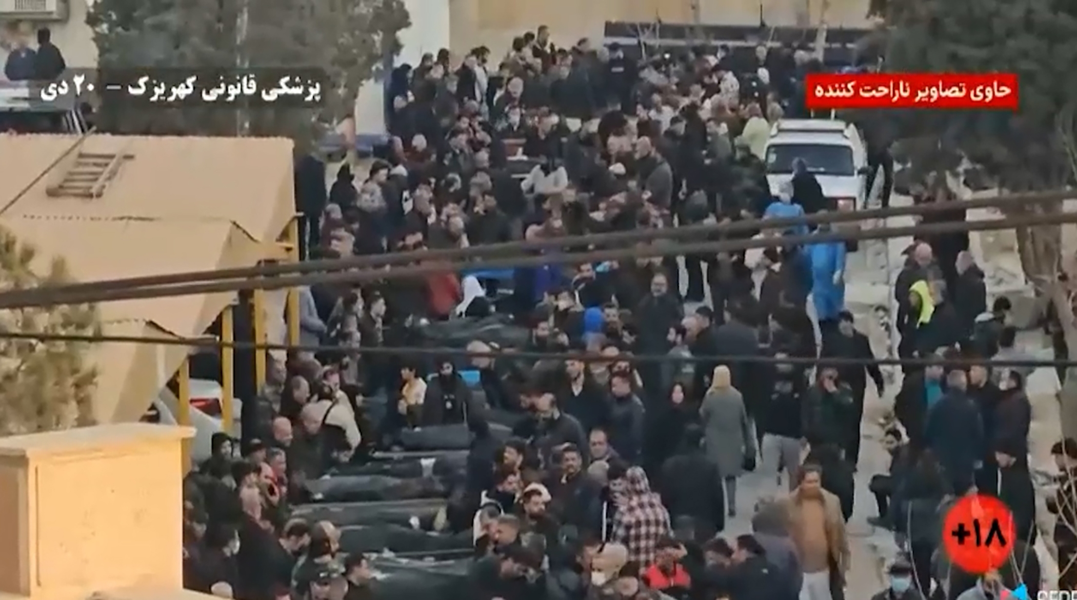تصاویر کشته‌های اغتشاشات: سوله‌های پزشکی قانونی پر شده بود