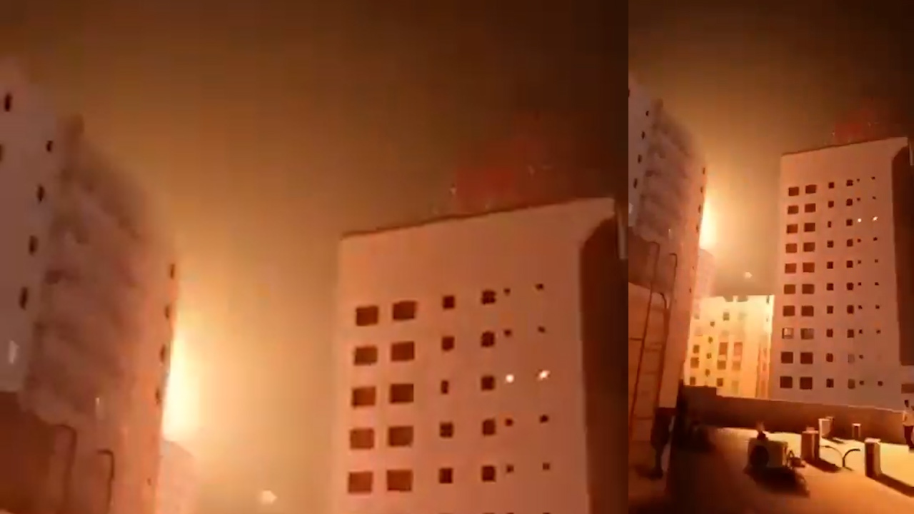لحظه اصابت پهپاد ایران به هتلی در بحرین