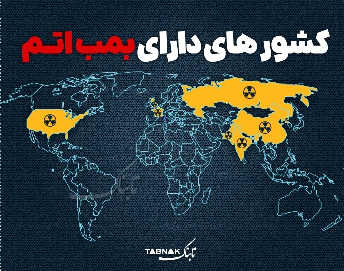 اینفوتابناک | کشورهای دارای بمب اتم