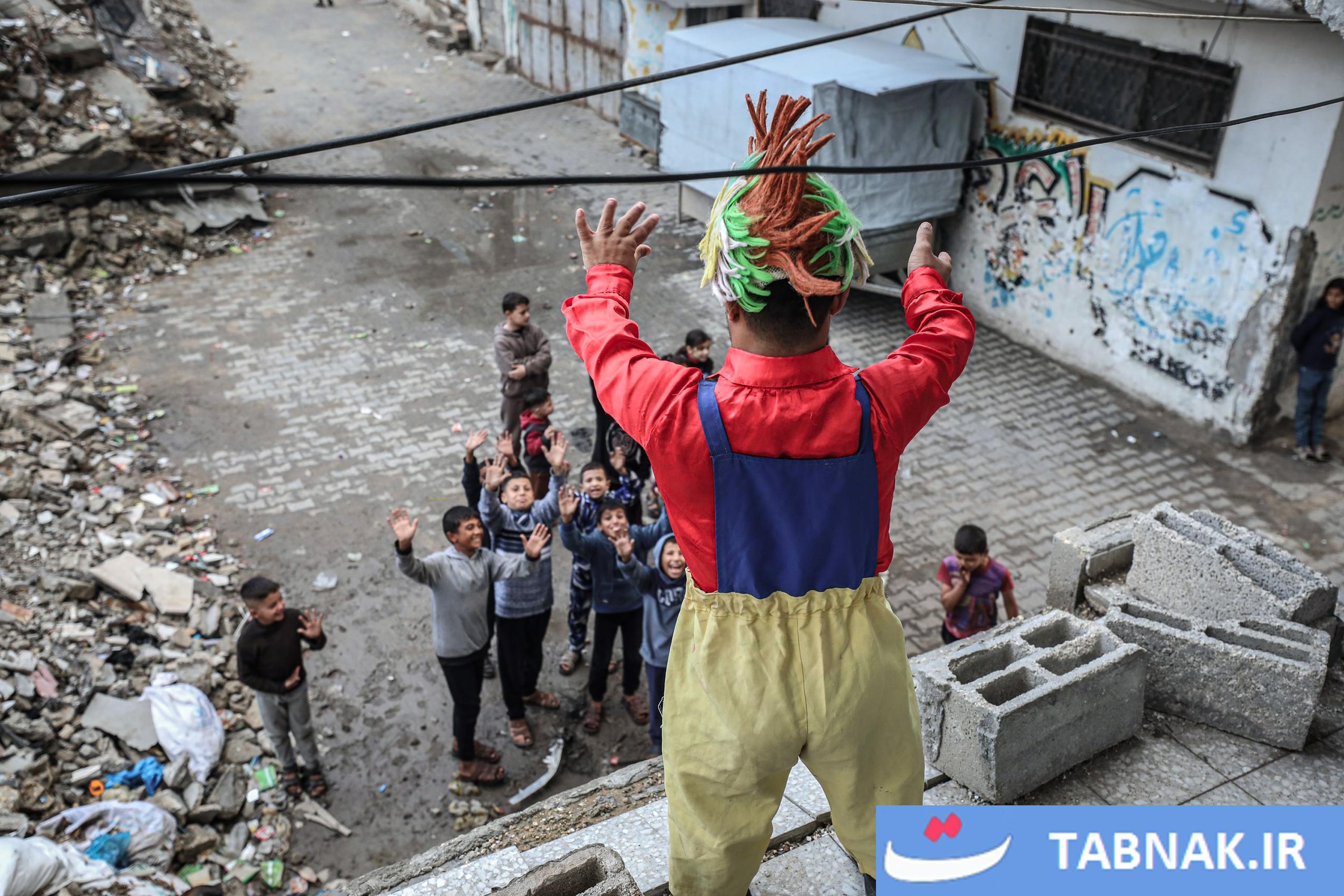 عکس:بریک کلائون؛سلبریتی کودکان غزه