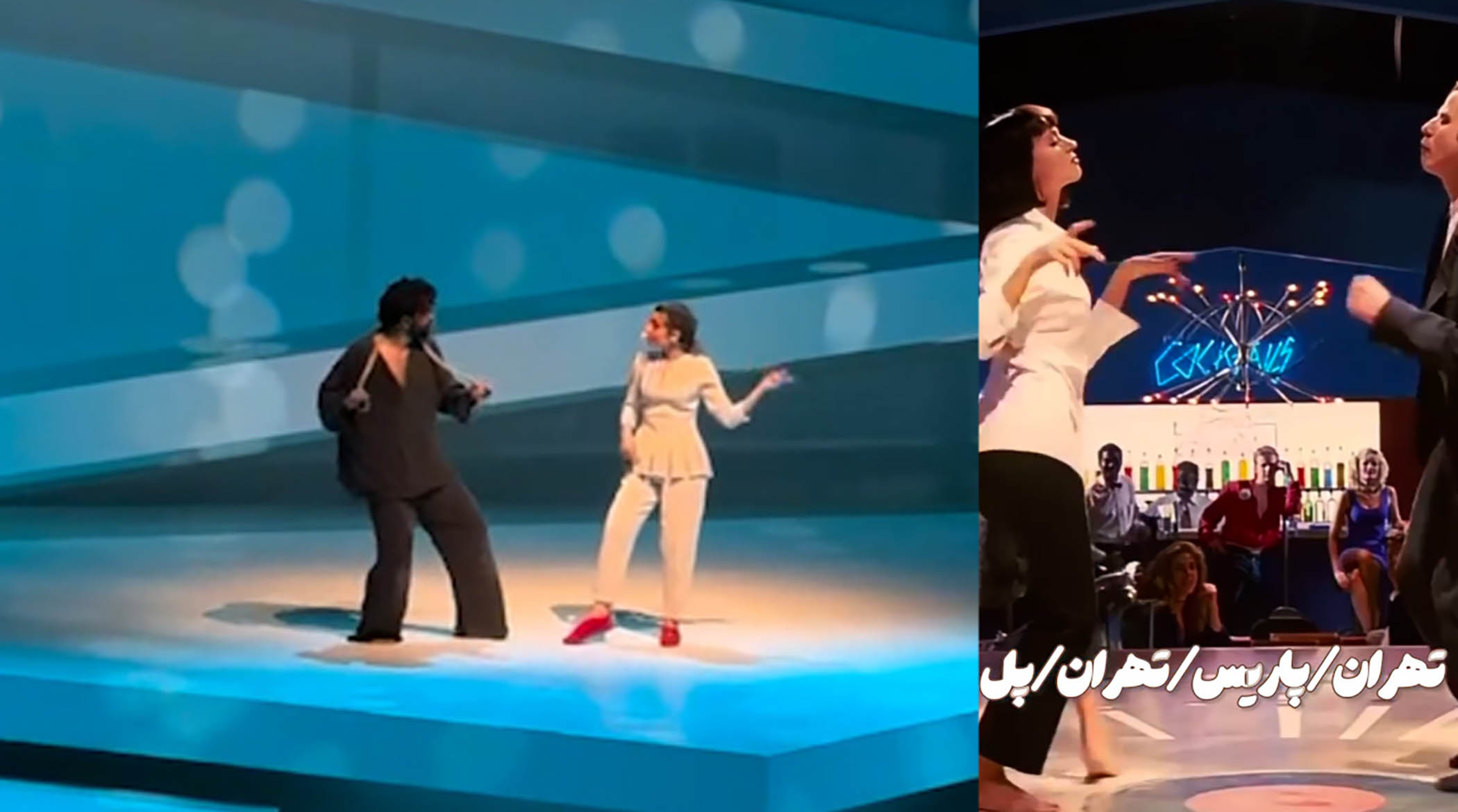 رقص پالپ فیکشن بازیگر زن روی صحنه تئاتر